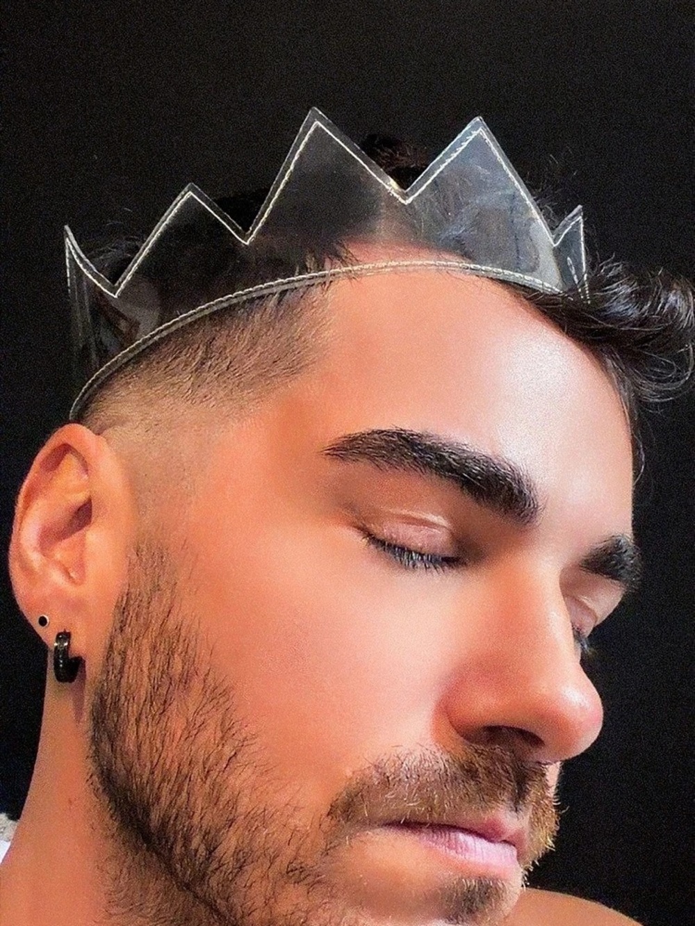 Clear Pointed Crown Hat Adjustable Strap